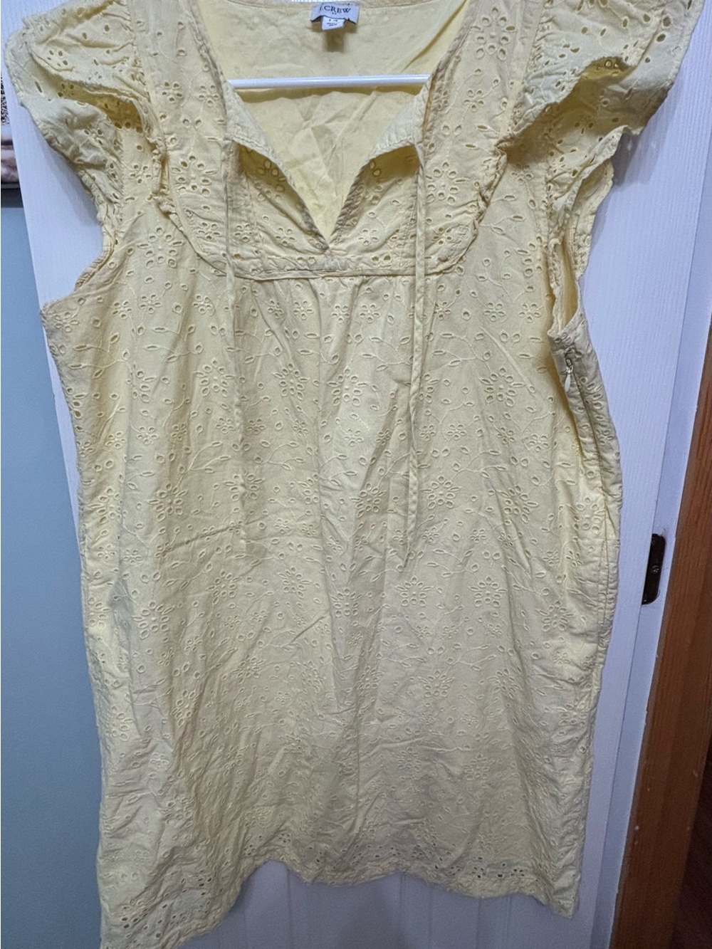 J. Crew Yellow Eyelet Cotton Women's Dress